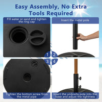 Patio Umbrella Base 40kg Capacity Water and Sand Fillable Umbrella Stand
