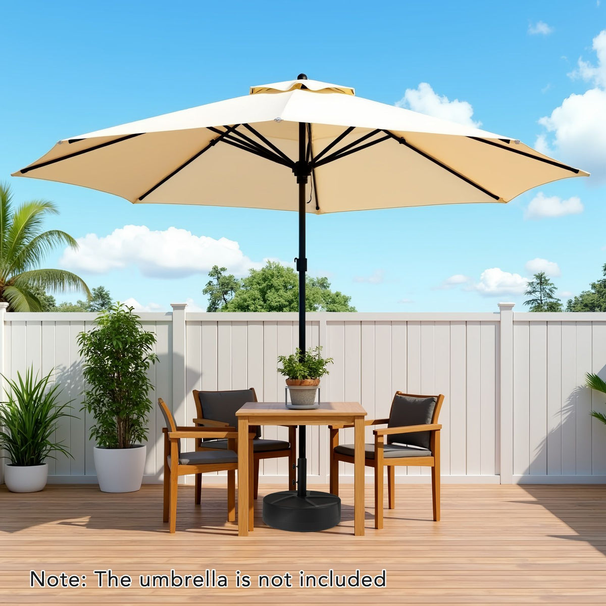 Patio Umbrella Base 40kg Capacity Water and Sand Fillable Umbrella Stand