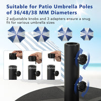 Patio Umbrella Base 40kg Capacity Water and Sand Fillable Umbrella Stand
