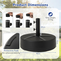 Patio Umbrella Base 40kg Capacity Water and Sand Fillable Umbrella Stand