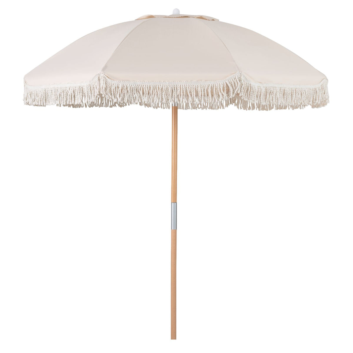 Wood Pole Market Umbrella with 8 Ribs Air Vent for Yard or Poolside