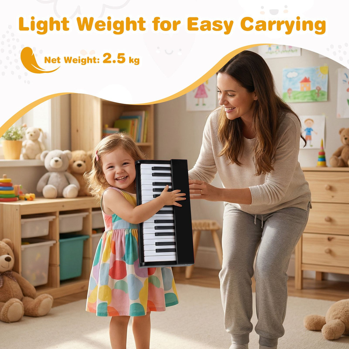 30 Keys Mini Digital Piano with Removable Music Stand for Boys and Girls