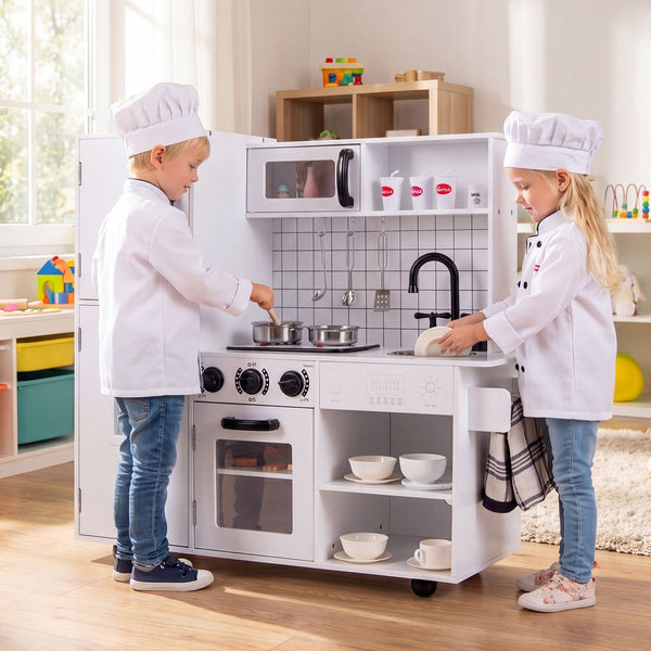 Play Kitchen for Kids Wooden Kids Play Kitchen with Water Dispenser