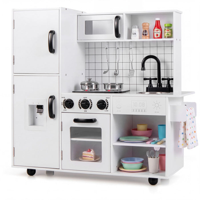 Play Kitchen for Kids Wooden Kids Play Kitchen with Water Dispenser