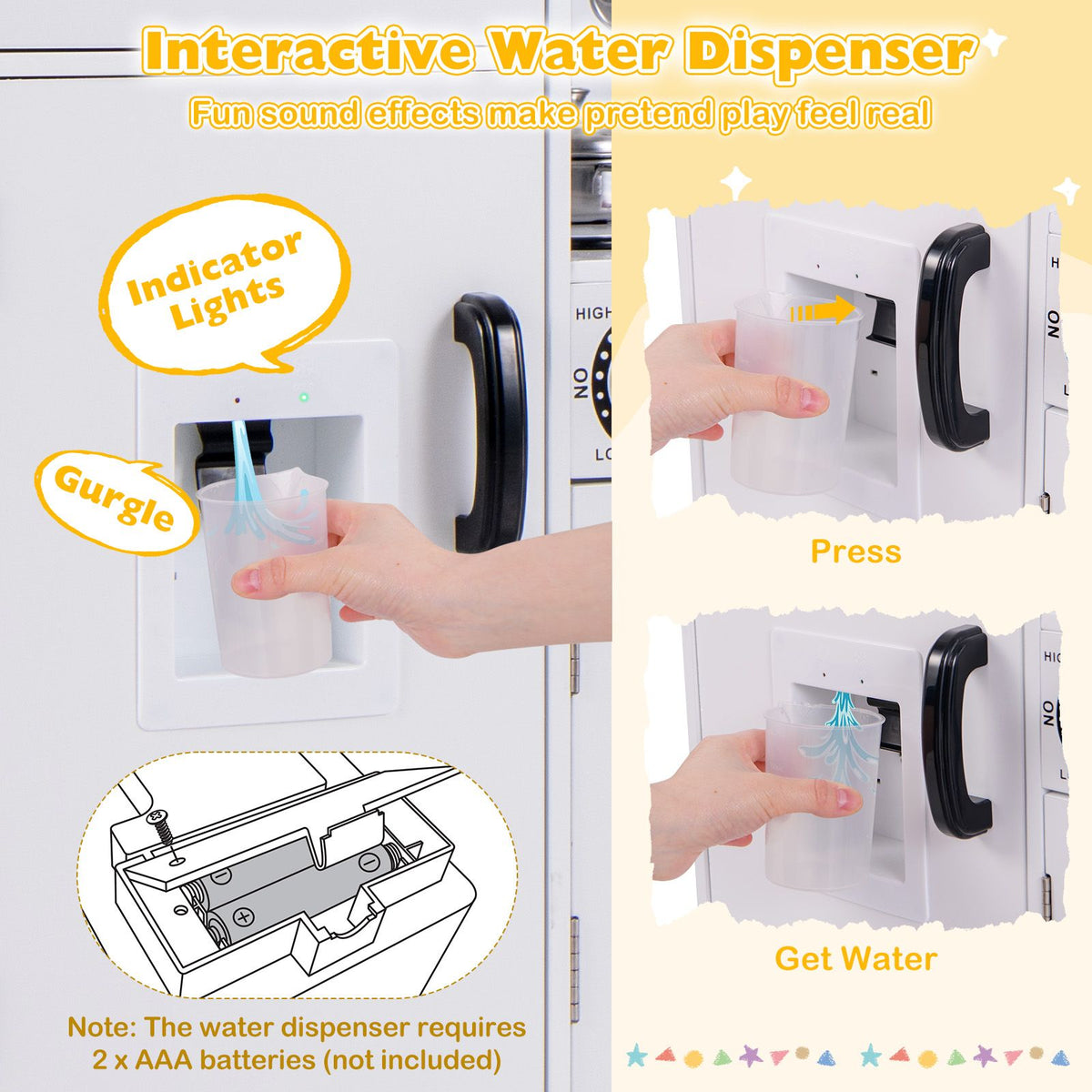 Play Kitchen for Kids Wooden Kids Play Kitchen with Water Dispenser