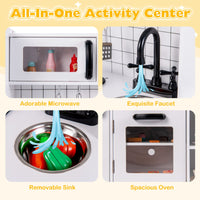 Play Kitchen for Kids Wooden Kids Play Kitchen with Water Dispenser