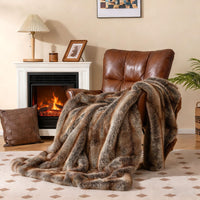 780GSM Soft Plush Fuzzy Luxury Faux Fox Fur Blanket for Bed Sofa
