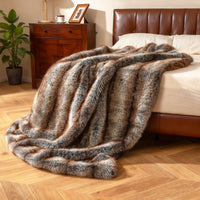 780GSM Soft Plush Fuzzy Luxury Faux Fox Fur Blanket for Bed Sofa