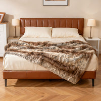 760GSM Soft Plush Fuzzy Luxury Faux Raccoon Fur Blanket for Bed