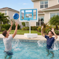 Swimming Pool Goal with Adjustable Height Backboard and Filled Base