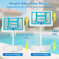 Swimming Pool Goal with Adjustable Height Backboard and Filled Base