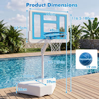 Swimming Pool Goal with Adjustable Height Backboard and Filled Base