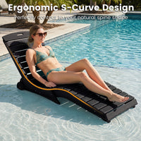 Ergonomic Pool Lounger with Wheels Anti-Float for Shallow Water Use