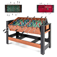 2-in-1 Foosball and Pool Combo with Metal Frame and Game Accessory Pack