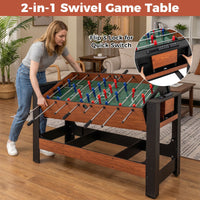 2-in-1 Foosball and Pool Combo with Metal Frame and Game Accessory Pack