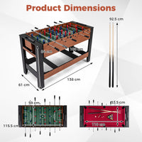 2-in-1 Foosball and Pool Combo with Metal Frame and Game Accessory Pack
