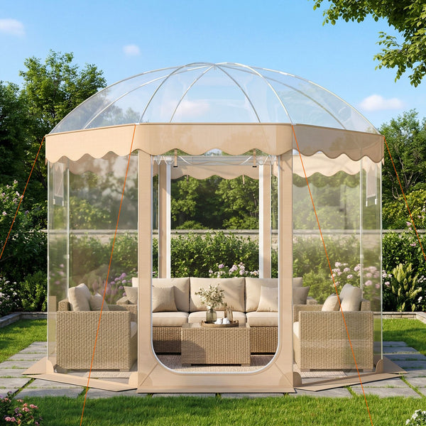 Pop Up Bubble Tent with 540° Panoramic Clear PVC for 8-10 People
