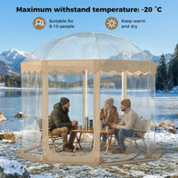 Pop Up Bubble Tent with 540° Panoramic Clear PVC for 8-10 People