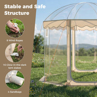 Pop Up Bubble Tent with 540° Panoramic Clear PVC for 8-10 People