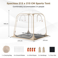 Pop Up Sports Tent with Sealed Floor and Carry Bag for 2-4 Persons