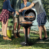 Portable Electric Grill with Warming Tray and 1600W Heating Element