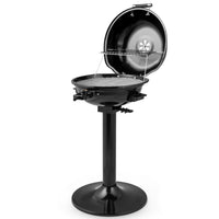 Portable Electric Grill with Warming Tray and 1600W Heating Element
