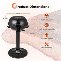 Portable Electric Grill with Warming Tray and 1600W Heating Element