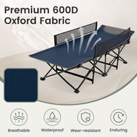 Portable Travel Toddler Cot Bed with Guardrail for Outdoor Indoor