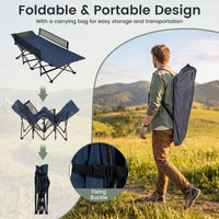 Portable Travel Toddler Cot Bed with Guardrail for Outdoor Indoor