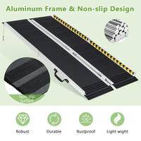 Portable Aluminum Wheelchair Ramp 153cm/183cm with Transition Plate