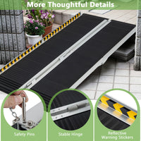 Portable Aluminum Wheelchair Ramp 153cm/183cm with Transition Plate