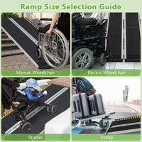 Portable Aluminum Wheelchair Ramp 153cm/183cm with Transition Plate