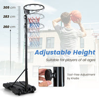 Basketball Hoop Stand with Fillable Base No Backboard for Outdoor Play
