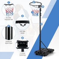 Basketball Hoop Stand with Fillable Base No Backboard for Outdoor Play