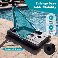 Adjustable Basketball Goal System with Wheels and Ball Storage for Kids