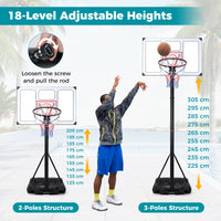 Adjustable Basketball Goal System with Wheels and Ball Storage for Kids