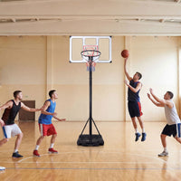 Adjustable Basketball Goal System with Wheels and Ball Storage for Kids