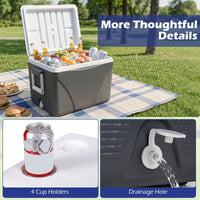 41L Hard Cooler for Picnic Travel with Cup Holders Keeps Ice for Days