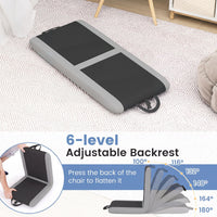 Portable Stadium Seat with 6 Reclining Positions and Armrests for Sports