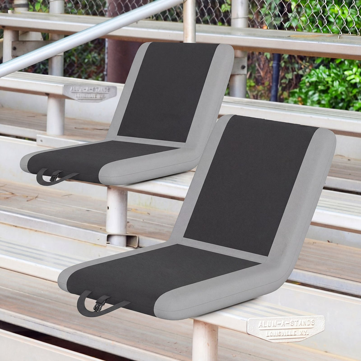 Portable Stadium Seat with 6 Reclining Positions and Armrests for Sports