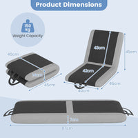 Portable Stadium Seat with 6 Reclining Positions and Armrests for Sports