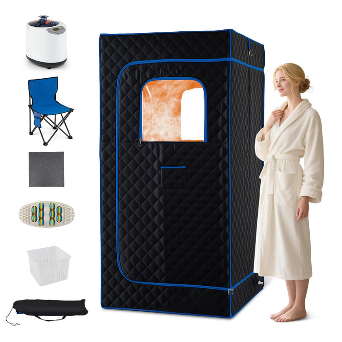 Portable Steam Sauna Box with 1200W 3L Steamer for Full Body Relaxation