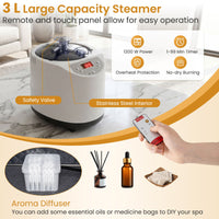 Portable Steam Sauna Box with 1200W 3L Steamer for Full Body Relaxation