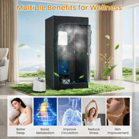 Portable Steam Sauna Box with 1200W 3L Steamer for Full Body Relaxation
