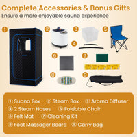 Portable Steam Sauna Box with 1200W 3L Steamer for Full Body Relaxation
