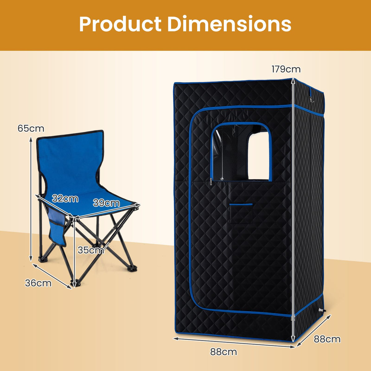 Portable Steam Sauna Box with 1200W 3L Steamer for Full Body Relaxation