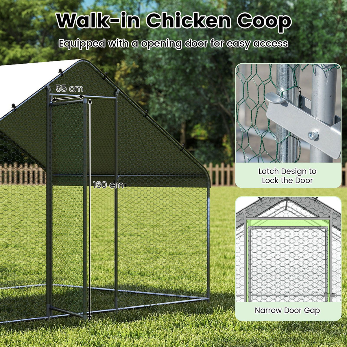 Walk-in Poultry Cage with Oxford Canopy and Hexagonal Mesh Net