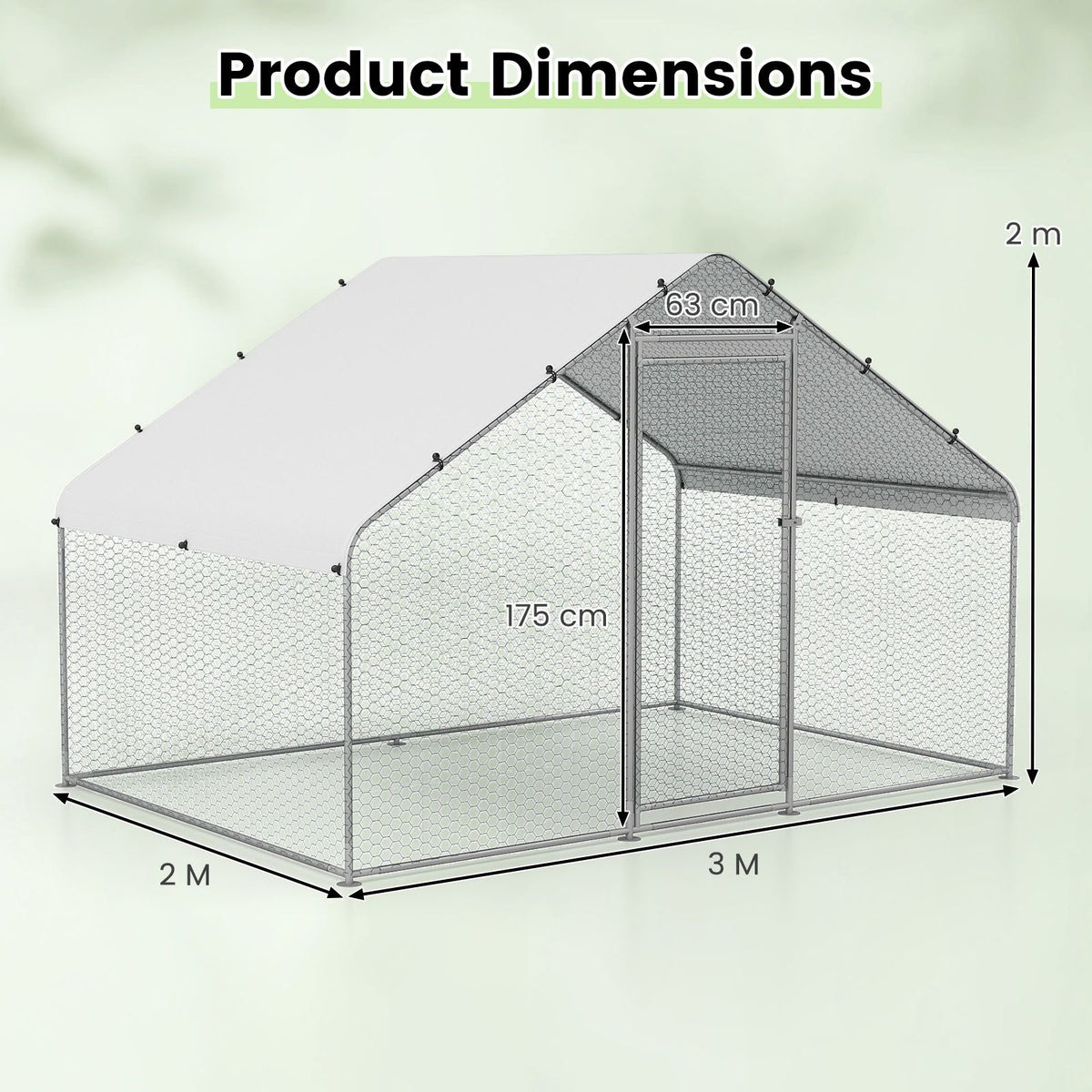 Walk-in Poultry Cage with Oxford Canopy and Hexagonal Mesh Net