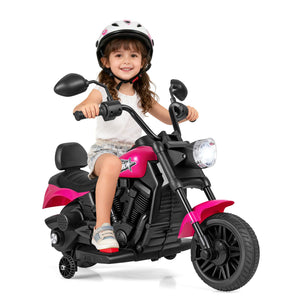 6V Battery Powered Ride on Toy with Detachable Training Wheels and Music