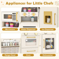 Pretend Toy Kitchen Set with Water Dispenser and Dishwasher